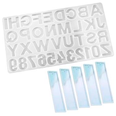 Imagem de Molde Silicone Marca Página 5un + Alfabeto Invertido Resina - Things N
