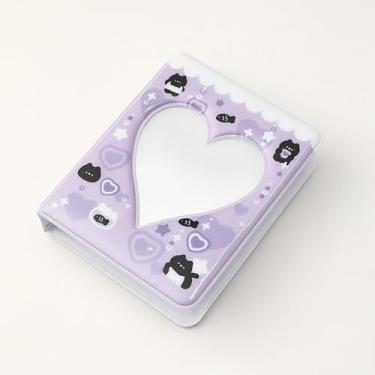 Imagem de 36 cartões Kpop fichário cartão de nome livro cartão de foto urso fofo álbum de fotos 7,6 cm coração amor vazado caixa de armazenamento de fotos