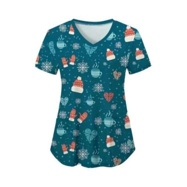 Imagem de Uniforme De Enfermeira Veterinária De Verão Com Estampa De Desenho Ani