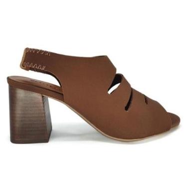 Imagem de Sandália Bottero Marrom Salto Bloco Médio Calce Fácil 375702-Feminino