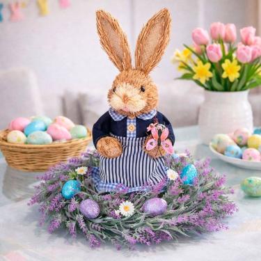 Imagem de Arranjo Centro De Mesa Coelha Ovos Decoração De Páscoa 30cm