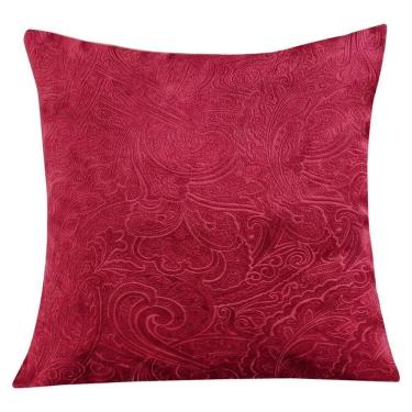 Imagem de Almofada Decorativa Ellen Veludo Jacquard Com Refil 100% Poliéster - Vinho
