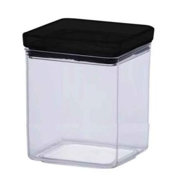 Imagem de Pote Hermético Lumini Quadrado Black 1000ml - Paramount Plasticos