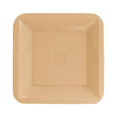 Imagem de Prato Descartável Laranja Candy Quadrado 15cm - 10 Unidades - Forfest