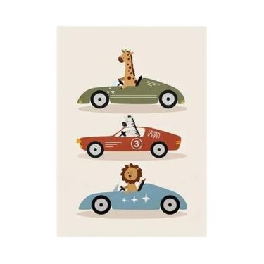 Imagem de Decoração Para Quarto Infantil, Arte De Parede Com Animais Engraçados 