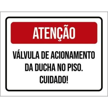 Imagem de Kit 10 Placas Válcula Acionamento Ducha Piso Cuidado - Sinalizo