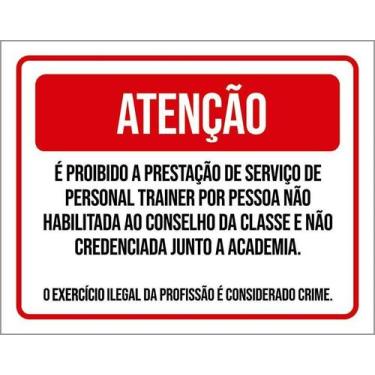 Imagem de Kit 10 Placa Acm Prestar Serviço Personal Trainer 18X23 - Sinalizo