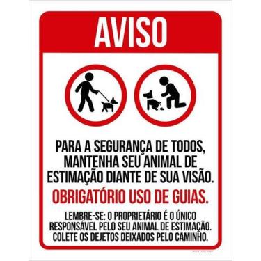 Imagem de Kit 3 Placa Acm Aviso Segurança Todos Uso Guias 18X23 Branco - Sinaliz
