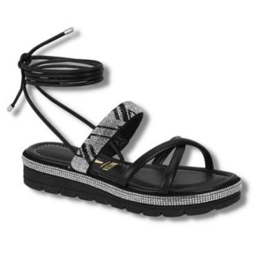 Imagem de Sandália Papete Com Strass Vizzano Rasteira Flat Feminina 6388.543-Feminino