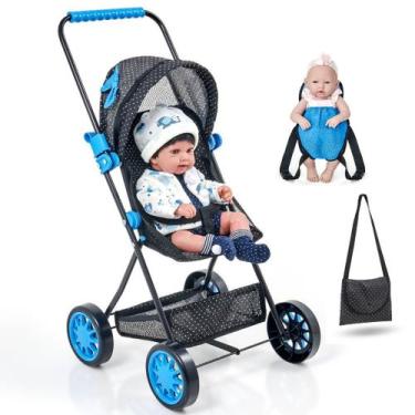Imagem de Carrinho De Boneca Veneza Baby Sag Menina Reborn Alive, Azul