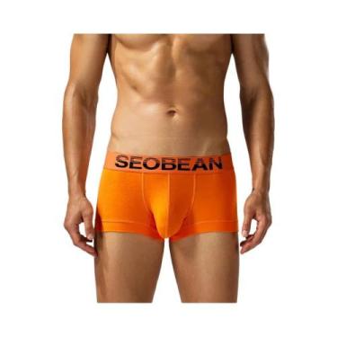 Imagem de Cueca boxer masculina de algodão absorvente de suor confortável e resp