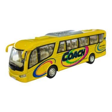 Imagem de Miniatura Ônibus Amarelo Coach Kinsfun 1:64