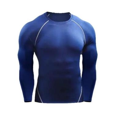 Imagem de Camiseta de Compressão Masculina para Corrida e Academia - Manga Longa