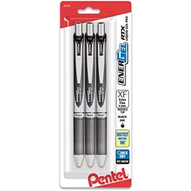 Imagem de Pentel® Canetas EnerGel RTX, 0,3 mm, ponta de agulha, tinta preta, pacote com 3