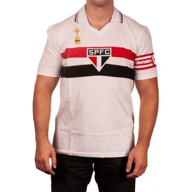 Imagem de Camisa São Paulo Retro Polo Capitão Libertadores 1992 Branco - SPR / S