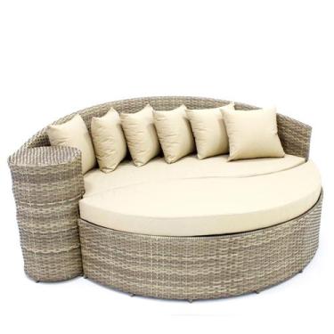 Imagem de Sofa Florata Com Puff Fibra Sintetica Para Area Piscina - Sarah Móveis