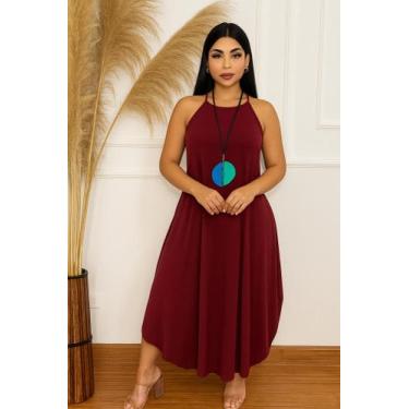 Imagem de Vestido Alcinha Com Bolso - nascimentomodas2020, Vinho, GG