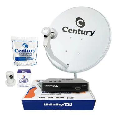 Imagem de Kit Receptor Digital Century Midiabox Antena Lnbf 5g Ku Cabo