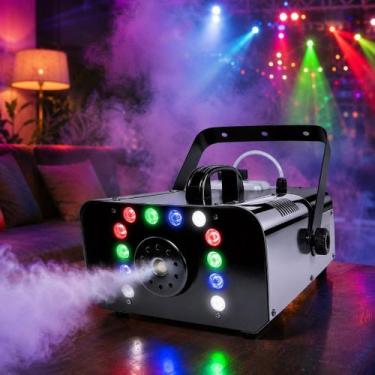 Imagem de Máquina de Fumaça Profissional 3000W LED RGBW Controle Remoto DJ Festa