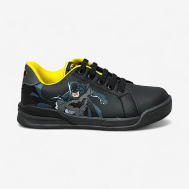 Imagem de Tênis Via Vip Batman Masculino Infantil, Preto, Amarelo, 34