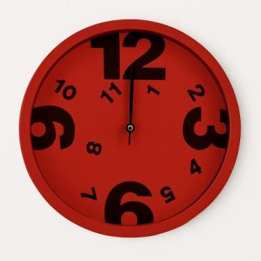 Imagem de Relógio de Parede Moderno 25cm Números Grandes Decorativo Silencioso C