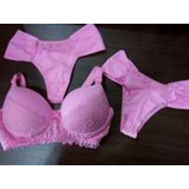 Imagem de Conjunto lingerie rosa e calcinha fio - MZ, M