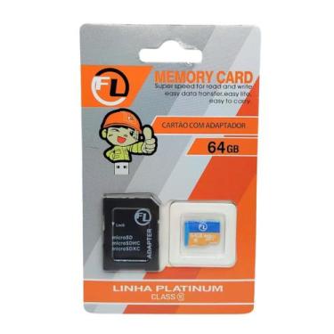 Imagem de Cartão de Memória 64 GB p/ Celulares e Câmeras classe 10 - FL