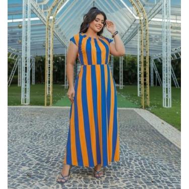 Imagem de Vestido Longo Romena Moda Evangélica Feminina - MISS FLOWER, Mostarda,