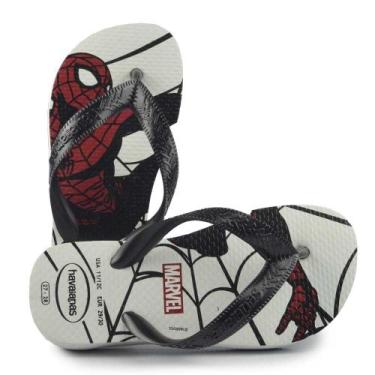 Imagem de Chinelo Infantil Havaianas Masculino Marvel 24/25, 29/30, Branco