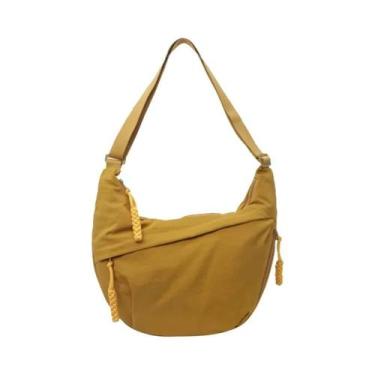 Imagem de Bolsa Transversal Grande De Nylon Estilo Hobo Versátil Para Estudantes