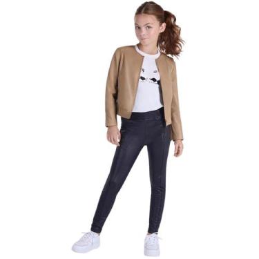 Imagem de Jaqueta infantil feminina material sintético alfaiataria estilosa e co