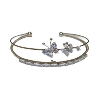 Imagem de Pulseira De Luxo Feminina Com Laço De Zircônia, Acessório Delicado E M