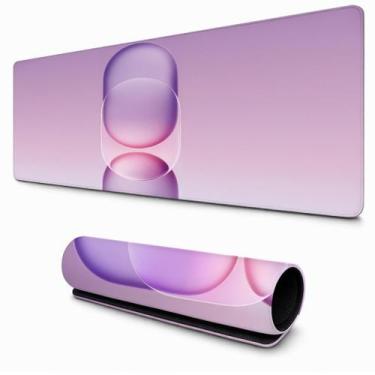 Imagem de Mouse Pad Rosa Claro Estilo Clean Minimalista Tapete Gamer para Mesa e