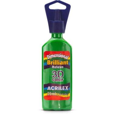 Imagem de Tinta Relevo Dimensional Brilhante Verde Musgo 35ML Pacote com 6 - Acr