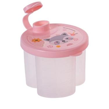 Imagem de Dosador De Leite Em Pó Infantil Decorado Plasútil Bebê, BICHINHOS ROSA