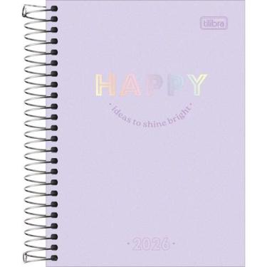 Imagem de Agenda 2026 Happy Espiral 176 Folhas Tilibra, Lilas