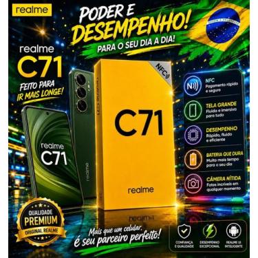Imagem de Smartphone Realme C71 128gb 4GB RAM, VERDE, NFC, LACRADO, ANATEL.