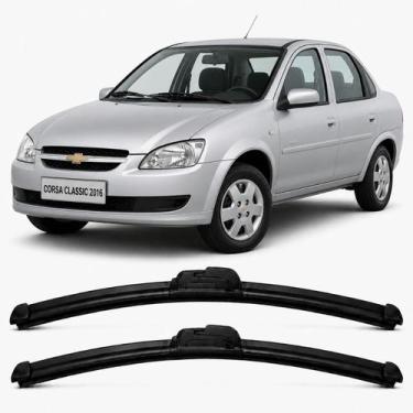 Imagem de Par de Palhetas Limpador de Parabrisa Dianteiro Para Chevrolet Corsa C
