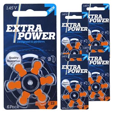 Imagem de 30 Pilhas Baterias 13 PR48 Aparelho Auditivo Extra Power 5 Cartelas C/ 6 Unidades