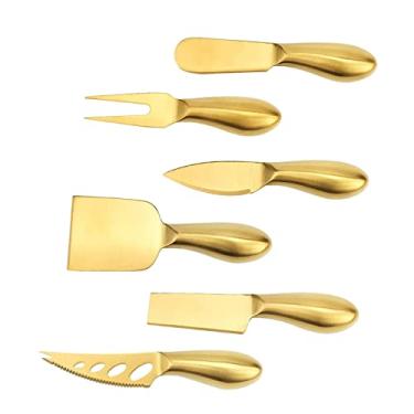 Imagem de Esquirla Conjunto de Ferramentas de de aço Inoxidável de Espátula para Bolo, 6 peças de ouro