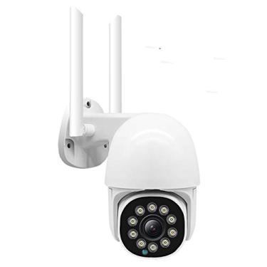 Imagem de Câmera de segurança PTZ 1080P externa, câmera IP sem fio CCTV com detecção de movimento de visão noturna em cores com áudio 2 vias IP66 à prova d'água