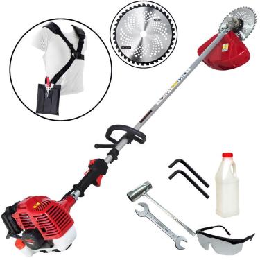 Imagem de Roçadeira Premium Lateral Kawashima KW3300T 12000 Rpm 32.6cc Com Cinto de Sustentação Duas Pontas e Lâmina de Vídia