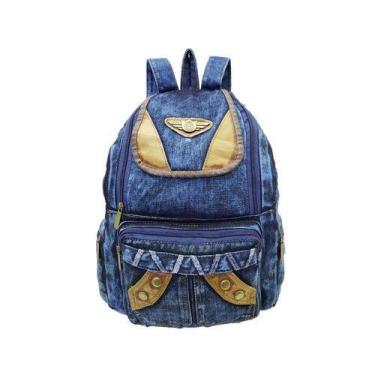 Mochila Bolsa Feminina Escolar Urbano Estilo Jeans Fashion