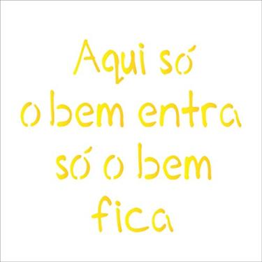 Imagem de Stencil de Acetato para Pintura OPA Simples 14 x 14 cm - 2212 Frase Aqui Só o Bem
