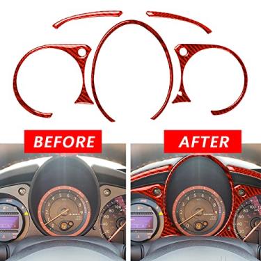 Imagem de FINMOKAL 5 Peças Guarnição Da Tampa Do Painel Do Painel De Instrumentos De Fibra De Carbono Para Nissan 370Z