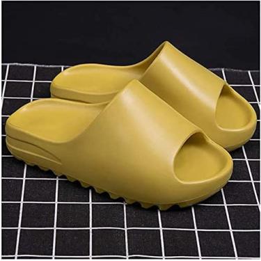 Imagem de KRASS Chinelos femininos EVA aumentar a sola grossa chinelos femininos verão casa dormitório sandálias e chinelos casal retro porto chinelos masculinos verão praia novo, amarelo, 44_45, Collector88