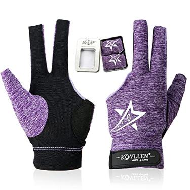 Imagem de KONLLEN Luvas de bilhar para mão esquerda/direita G/GG luvas de sinuca profissionais antiderrapantes ajustáveis respiráveis tamanhos populares para homens e mulheres