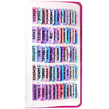 Imagem de Abas da Bíblia espanhola para mulheres – Abas de indexação da Bíblia em espanhol roxo laminado para o teste antigo e novo, impressão grande, fácil de ler, 90 abas no total (73 abas da Bíblia + 17 abas em branco)