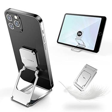 Imagem de Mindsky Suporte de anel de celular ultraleve e de alumínio fino, suporte de telefone para mesa dobrável de metal para iPhone, iPad, smartphone, tablets