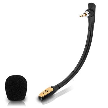 Imagem de weishan Microfone A40, substituição de microfone para fone de ouvido Astro A40/A40 TR para jogos no PS5, PS4, Xbox One, PC, Mac, telefone, cancelamento de ruído 3,5 mm, preto